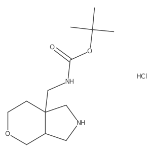 tert-butylN-({octahydropyrano[3,4-c]pyrrol-7a-yl}methyl)carbamatehydrochloride结构式
