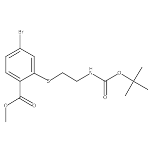 Methyl 4-Bromo-2-[[2-(Boc-amino)ethyl]thio]benzoate结构式