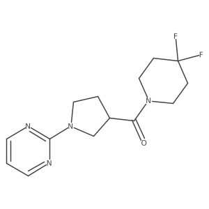 2-[3-(4,4-Difluoropiperidine-1-carbonyl)pyrrolidin-1-yl]pyrimidine Structure