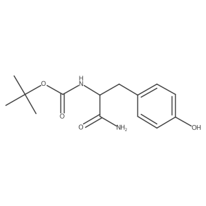 tert-butyl N-[(1R)-1-carbamoyl-2-(4-hydroxyphenyl)ethyl]carbamate结构式