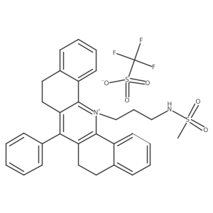 Dibenz[c,h]acridinium, 5,6,8,9-tetrahydro-14-[3-[(methylsulfonyl)amino]propyl]-7-phenyl-, 1,1,1-trifluoromethanesulfonate (1:1)结构式