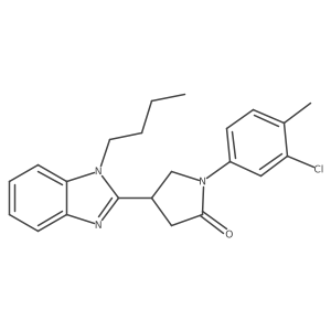 4-(1-Butylbenzimidazol-2-yl)-1-(3-chloro-4-methylphenyl)pyrrolidin-2-one结构式