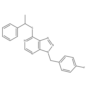 3-(4-fluorobenzyl)-7-((1-phenylethyl)thio)-3H-[1,2,3]triazolo[4,5-d]pyrimidine Structure
