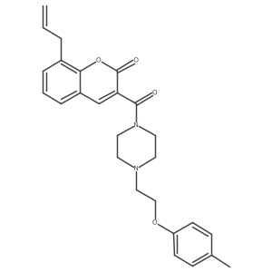 8-allyl-3-(4-(2-(p-tolyloxy)ethyl)piperazine-1-carbonyl)-2H-chromen-2-one Structure