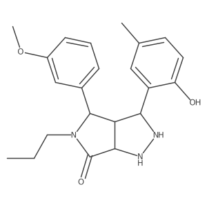 3-(2-Hydroxy-5-methylphenyl)-4-(3-methoxyphenyl)-5-propyl-1,2,3,3a,4,6a-hexahydropyrrolo[3,4-c]pyrazol-6-one Structure