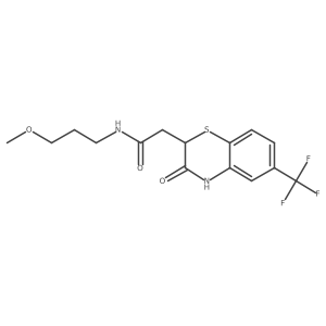 N-(3-methoxypropyl)-2-[3-oxo-6-(trifluoromethyl)-3,4-dihydro-2H-1,4-benzothiazin-2-yl]acetamide结构式