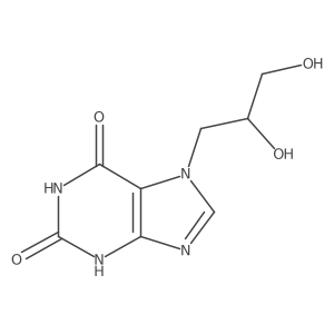 7-(2,3-dihydroxypropyl)-1H-purine-2,6(3H,7H)-dione结构式