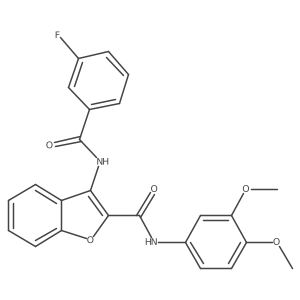 N-(3,4-dimethoxyphenyl)-3-(3-fluorobenzamido)benzofuran-2-carboxamide Structure
