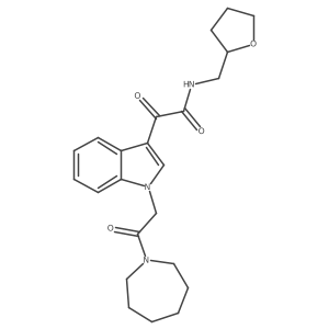 2-(1-(2-(azepan-1-yl)-2-oxoethyl)-1H-indol-3-yl)-2-oxo-N-((tetrahydrofuran-2-yl)methyl)acetamide Structure