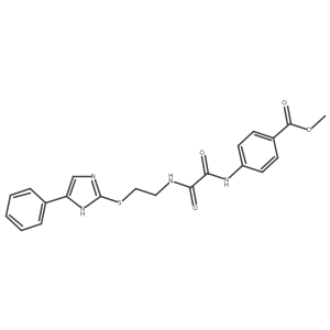 methyl 4-(2-oxo-2-((2-((4-phenyl-1H-imidazol-2-yl)thio)ethyl)amino)acetamido)benzoate结构式