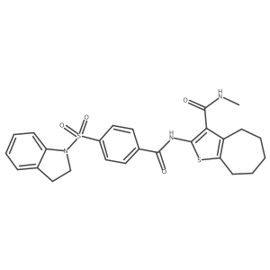 2-(4-(indolin-1-ylsulfonyl)benzamido)-N-methyl-5,6,7,8-tetrahydro-4H-cyclohepta[b]thiophene-3-carboxamide Structure
