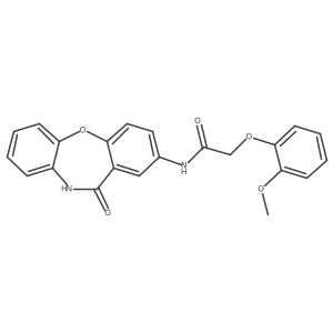 2-(2-methoxyphenoxy)-N-(11-oxo-10,11-dihydrodibenzo[b,f][1,4]oxazepin-2-yl)acetamide结构式