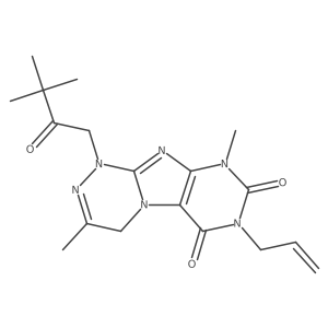 1-(3,3-dimethyl-2-oxobutyl)-3,9-dimethyl-7-prop-2-enyl-4H-purino[8,7-c][1,2,4]triazine-6,8-dione结构式