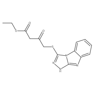 ethyl 3-oxo-4-(9H-[1,2,4]triazolo[4,3-a]benzimidazol-3-ylsulfanyl)butanoate结构式