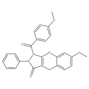 7-methoxy-1-(4-methoxybenzoyl)-2-phenyl-1H,2H,3H,4H-chromeno[2,3-c]pyrazol-3-one Structure