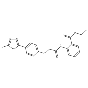 Ethyl 2-{2-[4-(5-methyl-1,3,4-oxadiazol-2-yl)phenoxy]acetamido}benzoate结构式
