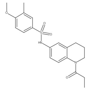 4-methoxy-3-methyl-N-(1-propanoyl-1,2,3,4-tetrahydroquinolin-6-yl)benzene-1-sulfonamide Structure
