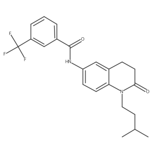 N-(1-isopentyl-2-oxo-1,2,3,4-tetrahydroquinolin-6-yl)-3-(trifluoromethyl)benzamide结构式