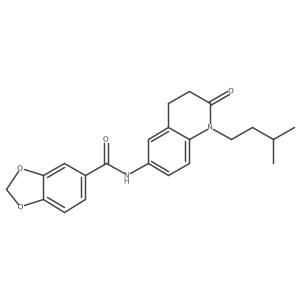 N-(1-isopentyl-2-oxo-1,2,3,4-tetrahydroquinolin-6-yl)benzo[d][1,3]dioxole-5-carboxamide Structure