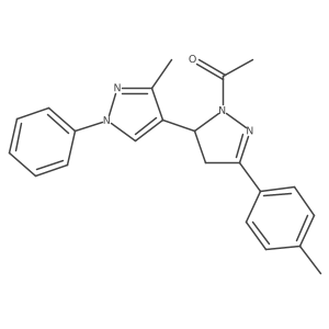 1-(3'-methyl-1'-phenyl-5-(p-tolyl)-3,4-dihydro-1'H,2H-[3,4'-bipyrazol]-2-yl)ethanone Structure