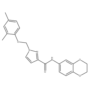 N-(2,3-dihydro-1,4-benzodioxin-6-yl)-1-[(2,4-dimethylphenoxy)methyl]-1H-pyrazole-3-carboxamide结构式