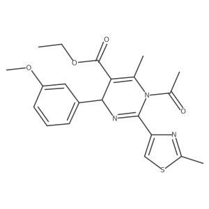 Ethyl 1-acetyl-2-(2-methylthiazol-4-yl)-4-(3-methoxyphenyl)-6-methyl-1,4-dihydro-pyrimidin-5-carboxylate Structure
