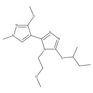 3-(sec-butylthio)-5-(3-methoxy-1-methyl-1H-pyrazol-4-yl)-4-(2-methoxyethyl)-4H-1,2,4-triazole Structure