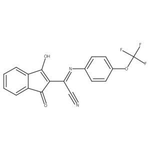 2-(1,3-Dioxoindan-2-ylidene)-2-((4-(trifluoromethoxy)phenyl)amino)ethanenitrile Structure