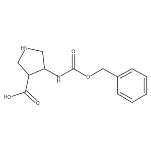 (3R,4R)-4-(((Benzyloxy)carbonyl)amino)pyrrolidine-3-carboxylic acid Structure
