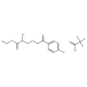 Ethyl 2-amino-3-{[2-(4-bromophenyl)-2-oxoethyl]sulfanyl}propanoate; trifluoroacetic acid Structure