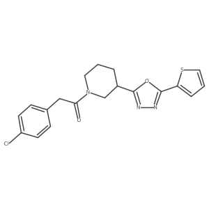 2-(4-Chlorophenyl)-1-(3-(5-(thiophen-2-yl)-1,3,4-oxadiazol-2-yl)piperidin-1-yl)ethanone Structure