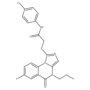CCCn1c(=O)c2cc(F)ccc2n2c(SCC(=O)Nc3ccc(Cl)cc3)nnc12结构式