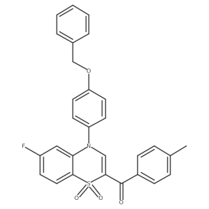 {4-[4-(benzyloxy)phenyl]-6-fluoro-1,1-dioxido-4H-1,4-benzothiazin-2-yl}(4-methylphenyl)methanone Structure