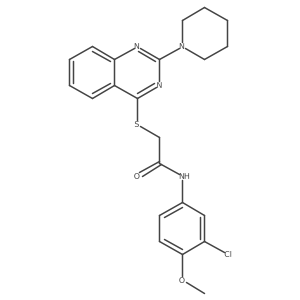 N-(3-chloro-4-methoxyphenyl)-2-{[2-(piperidin-1-yl)quinazolin-4-yl]sulfanyl}acetamide结构式
