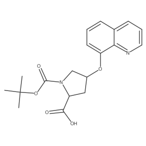 (2S,4S)-1-(Tert-butoxycarbonyl)-4-(8-quinolinyl-oxy)-2-pyrrolidinecarboxylic acid Structure