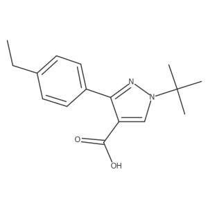 CCc1ccc(-c2nn(C(C)(C)C)cc2C(=O)O)cc1结构式