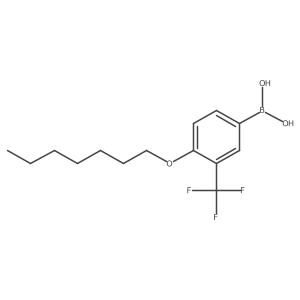 (4-Heptyloxy-3-trifluoromethylphenyl)boronic acid结构式