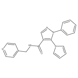 1-phenyl-N-(4-pyridinylmethyl)-5-(1H-pyrrol-1-yl)-1H-pyrazole-4-carboxamide结构式