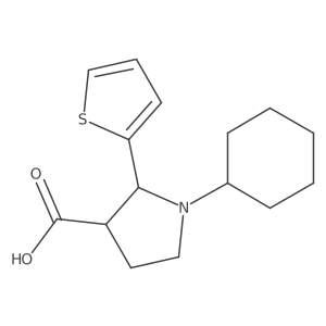 1-Cyclohexyl-2-(thiophen-2-YL)pyrrolidine-3-carboxylic acid结构式