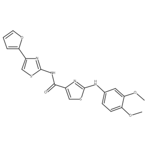 2-((3,4-dimethoxyphenyl)amino)-N-(4-(furan-2-yl)thiazol-2-yl)thiazole-4-carboxamide Structure