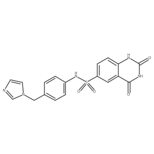 N-[4-(1H-Imidazol-1-ylmethyl)phenyl]-2,4-dioxo-1,2,3,4-tetrahydroquinazoline-6-sulfonamide结构式