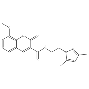 N-(2-(3,5-dimethyl-1H-pyrazol-1-yl)ethyl)-8-methoxy-2-oxo-2H-chromene-3-carboxamide Structure