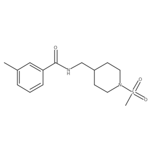 3-methyl-N-((1-(methylsulfonyl)piperidin-4-yl)methyl)benzamide结构式