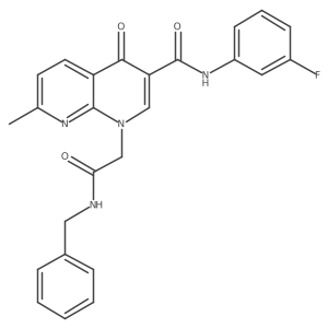 1-(2-(benzylamino)-2-oxoethyl)-N-(3-fluorophenyl)-7-methyl-4-oxo-1,4-dihydro-1,8-naphthyridine-3-carboxamide结构式