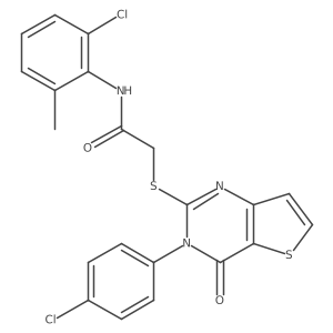 N-(2-chloro-6-methylphenyl)-2-{[3-(4-chlorophenyl)-4-oxo-3,4-dihydrothieno[3,2-d]pyrimidin-2-yl]sulfanyl}acetamide结构式