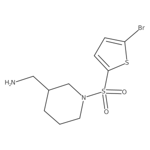 (1-((5-Bromothiophen-2-yl)sulfonyl)piperidin-3-yl)methanamine结构式