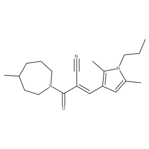(Z)-3-(2,5-dimethyl-1-propylpyrrol-3-yl)-2-(4-methylazepane-1-carbonyl)prop-2-enenitrile Structure