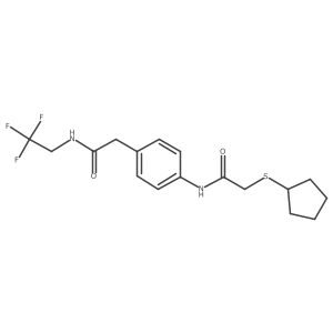 2-(cyclopentylthio)-N-(4-(2-oxo-2-((2,2,2-trifluoroethyl)amino)ethyl)phenyl)acetamide Structure