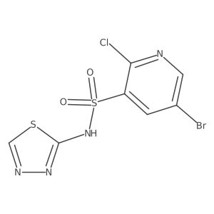5-bromo-2-chloro-N-(1,3,4-thiadiazol-2-yl)pyridine-3-sulfonamide结构式