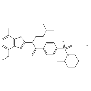 N-(2-(dimethylamino)ethyl)-N-(4-methoxy-7-methylbenzo[d]thiazol-2-yl)-4-((2-methylpiperidin-1-yl)sulfonyl)benzamide hydrochloride Structure